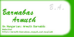 barnabas armuth business card